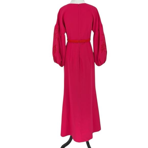 Sachin & Babi Aria Long Sleeve Embroidered Dress Fuchsia Gown Size 2 NEW - Picture 8 of 11